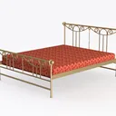 Sydney Queen Bed Antique Brushed Gold Left 45 Degree View