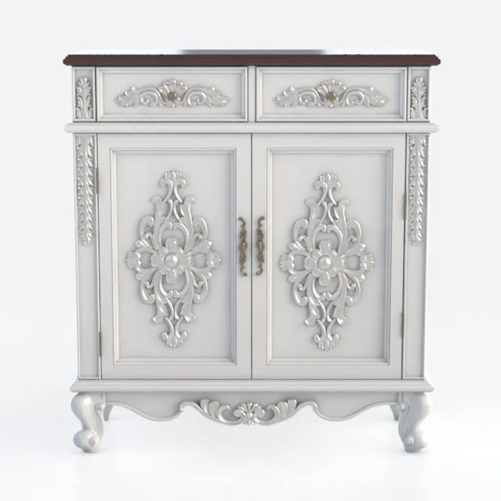 PHI VILLA White Accent Cabinet with Doors