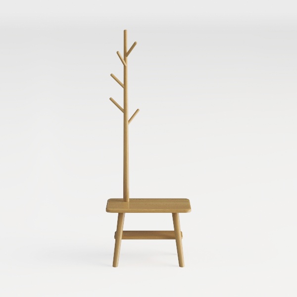 VASAGLE Solid Wood Coat Rack and Stand, Free