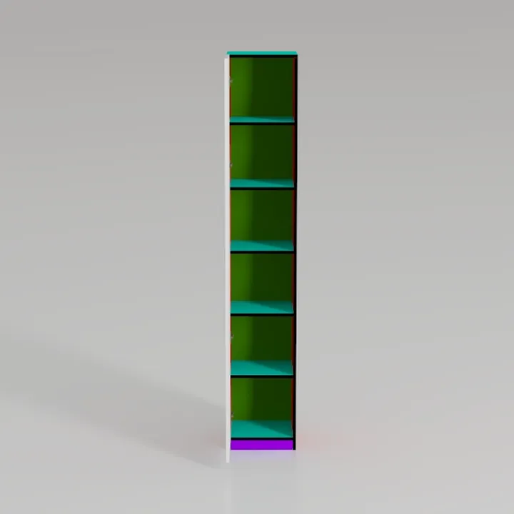 Modern Multi tier Open Back Wooden Cabinet 3D Model