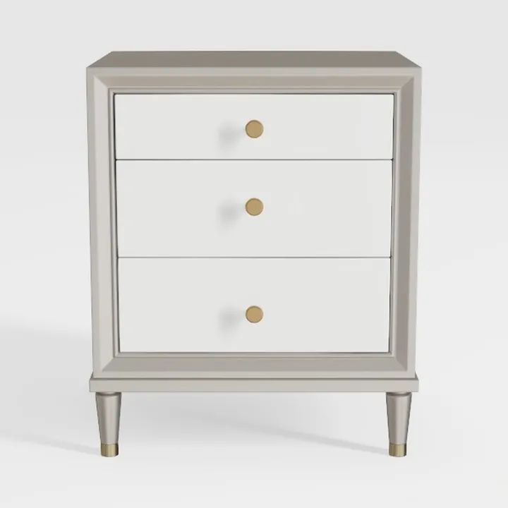 Charming Beige Nightstand with Versatile Storage