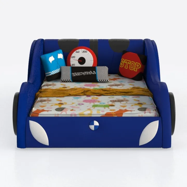Merax Twin Size Race Car-Shaped Platform Bed with 