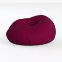 Minimalist Burgundy Fabric Bean Bag Chair 3D Model Left 45 Degree View