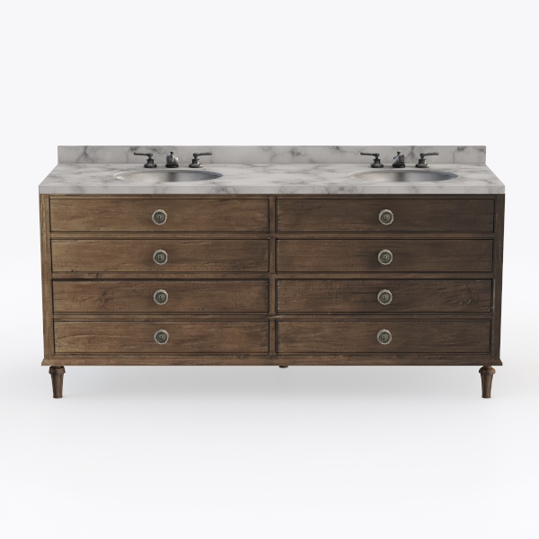 MAISON DOUBLE VANITY SINK Antiqued Grey