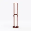 Minimalist Solid Wood Freestanding Coat Rack 3D Model Left 45 Degree View