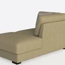 Minimalist Fabric Chaise Lounge with Decorative Throw Pillow 3D Model Left 45 Degree View