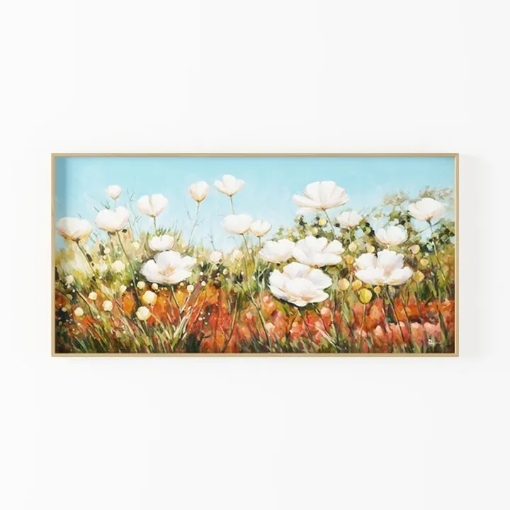 Rustic Wildflower Floral Wall Art Painting 3D Model