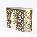 47.2 in. Gold Oval MDF Coffee Table for Living Roo Left 45 Degree View