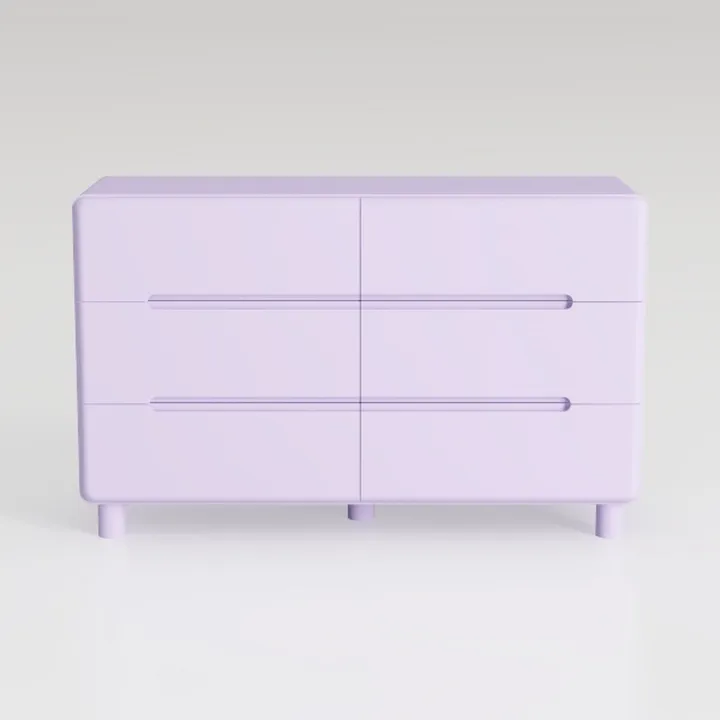 Spaco Pink Dresser for Bedroom,Modern 6 Drawer