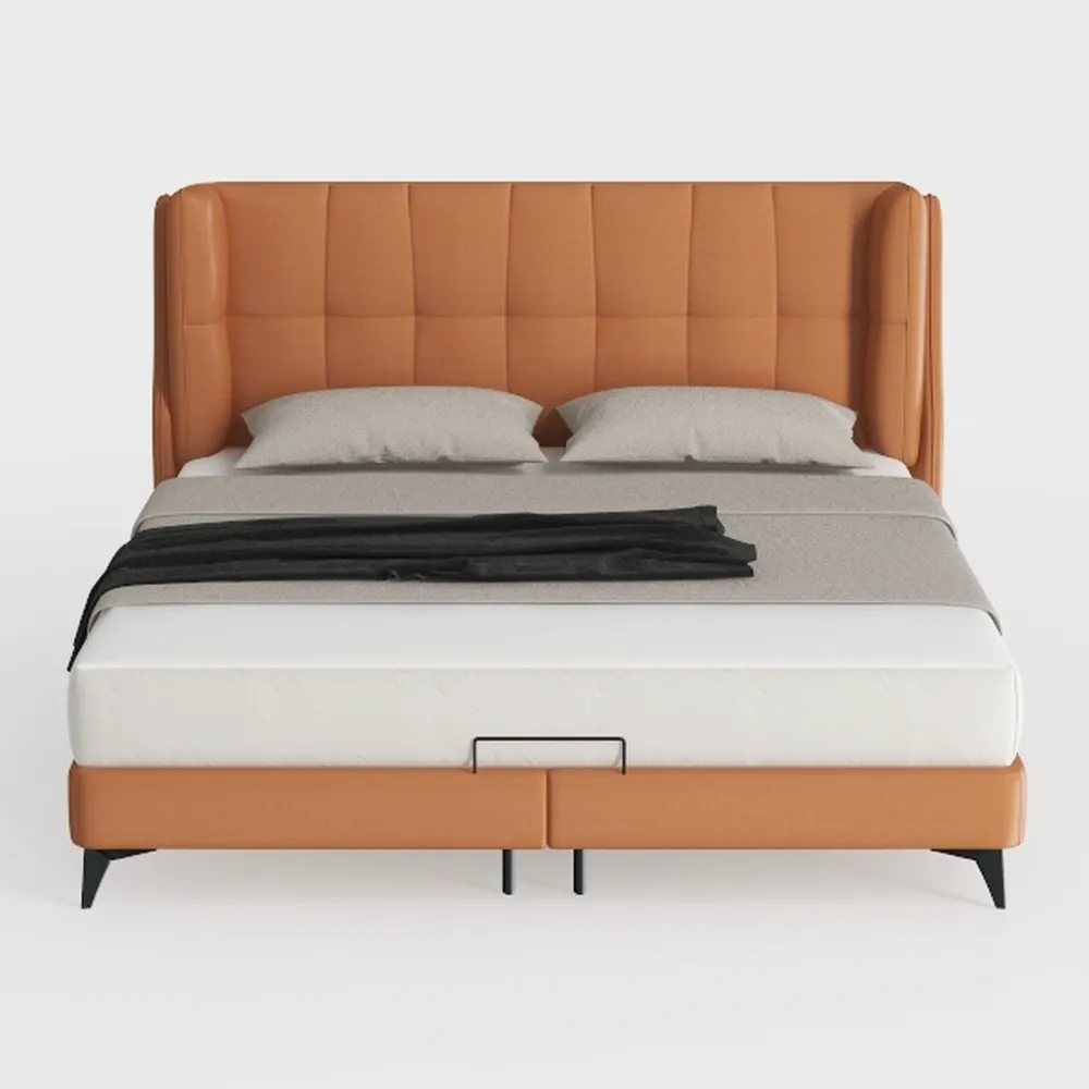 Fairfield Upholstered Panel Bed Orange, Twin