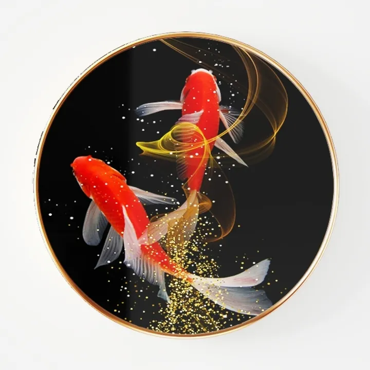 Luxury Gold Framed Koi Fish Wall Art Decor 3D Model