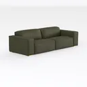 Minimalist Olive Green Fabric Large Sofa 3D Model Right 45 Degree View