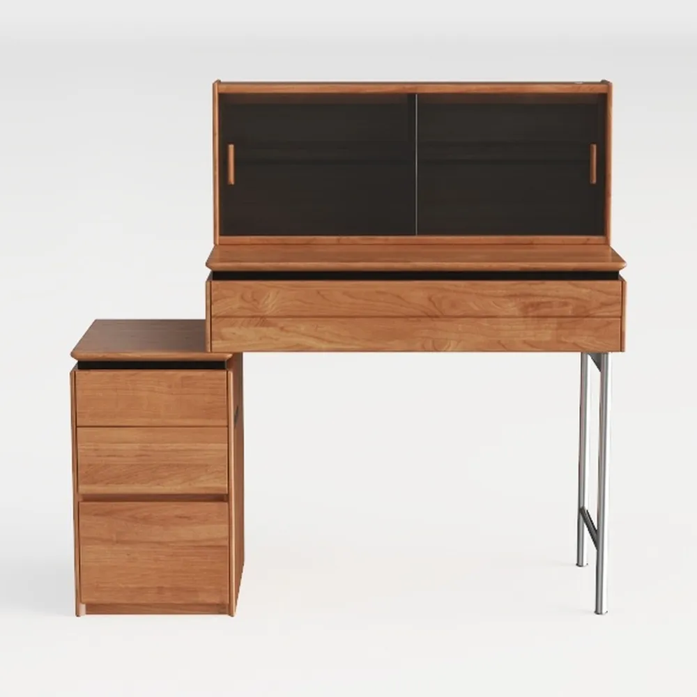 Solid Wood Home Office Computer Desk with Drawers,