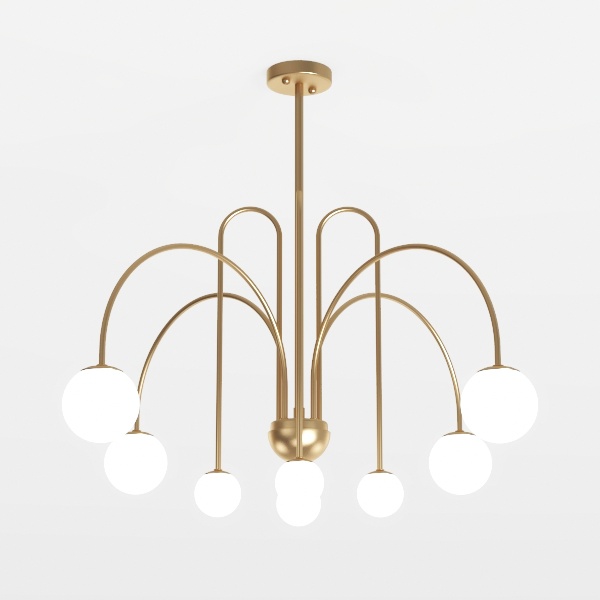 Gold Sputnik Chandelier,6 Lights Large Modern