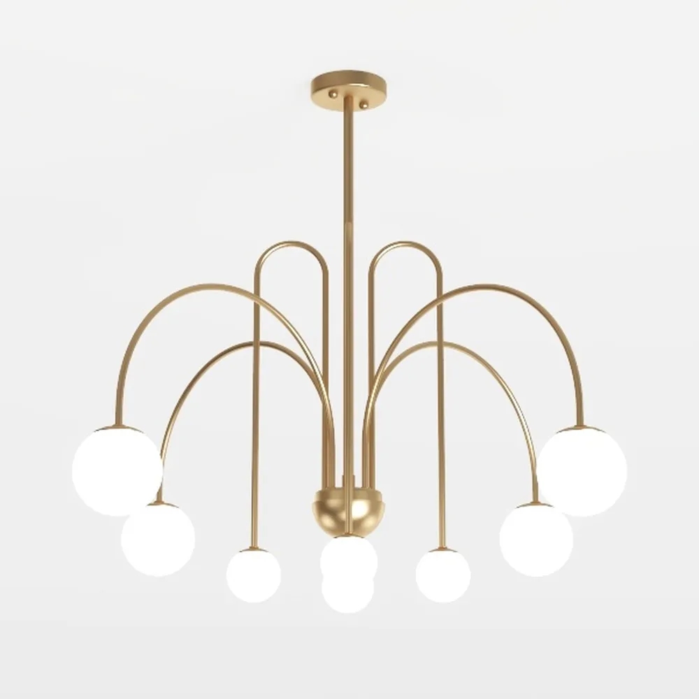 Gold Sputnik Chandelier,6 Lights Large Modern