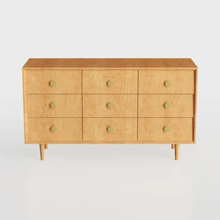 High Gloss Sideboard Buffet Burl Wood 60''