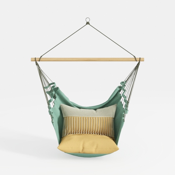 Hanging Rope Porch Swing with Steel Spreader Bar a