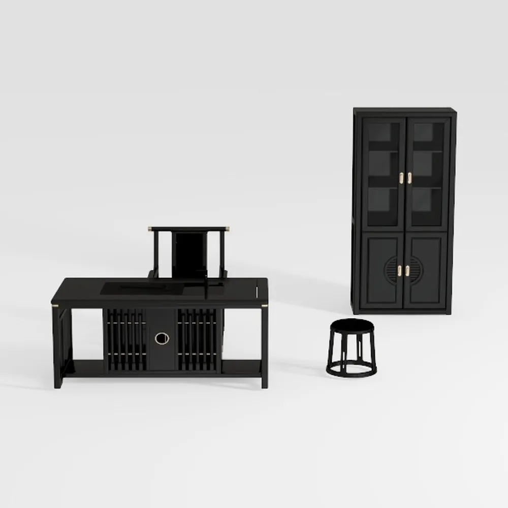 63 Inches L Shaped Standing Desk, Rattan Executive