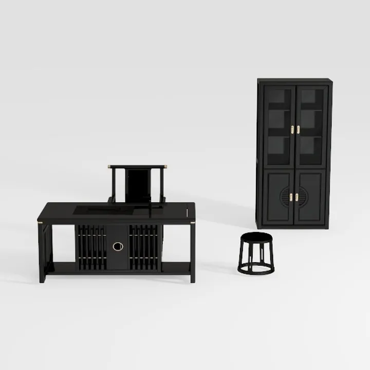 63 Inches L Shaped Standing Desk, Rattan Executive