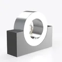 Modern Minimalist Metal Glass Tabletop Decorative Lamp 3D Model Right 45 Degree View