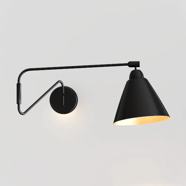Modern Black Metal Adjustable Wall Lamp 3D Model