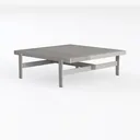 Minimalist Modern Solid Metal Coffee Table 3D Model Left 45 Degree View