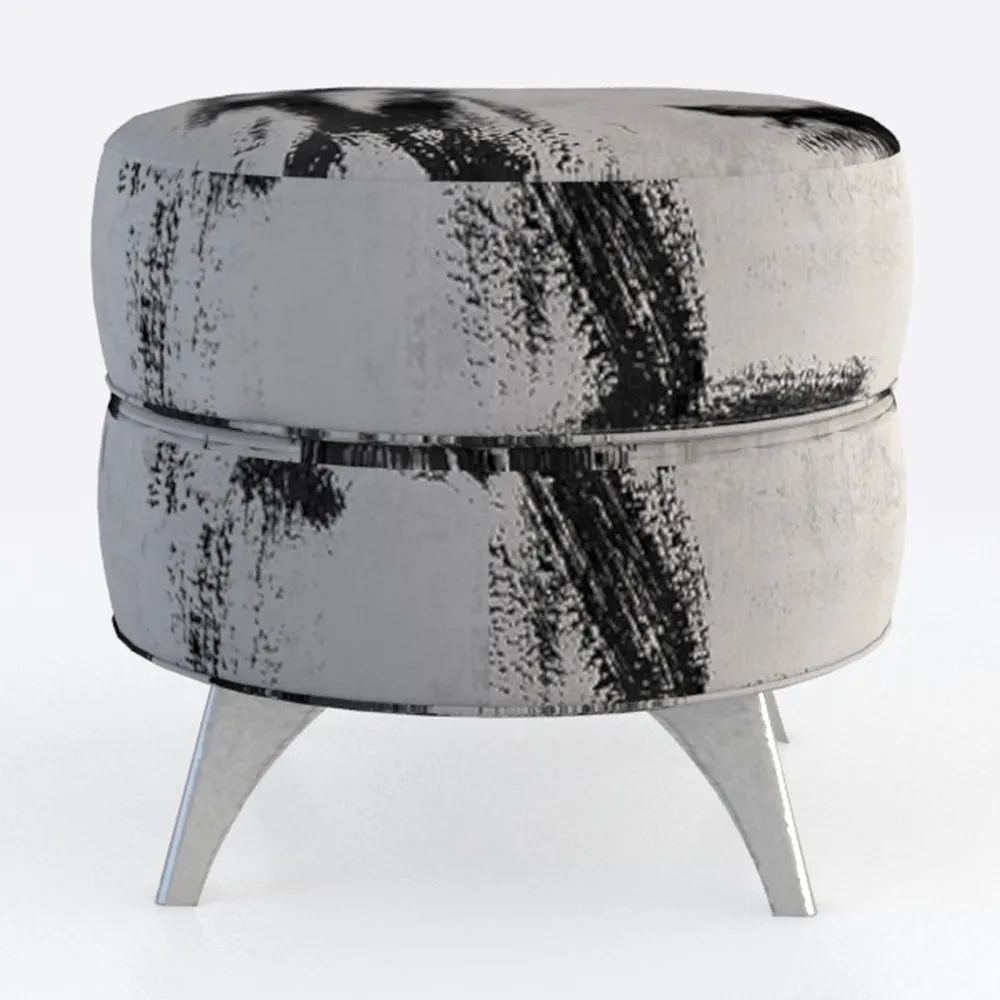 DRW Poltrona portagioie rotonda in velluto grigio 15x17x17 cm