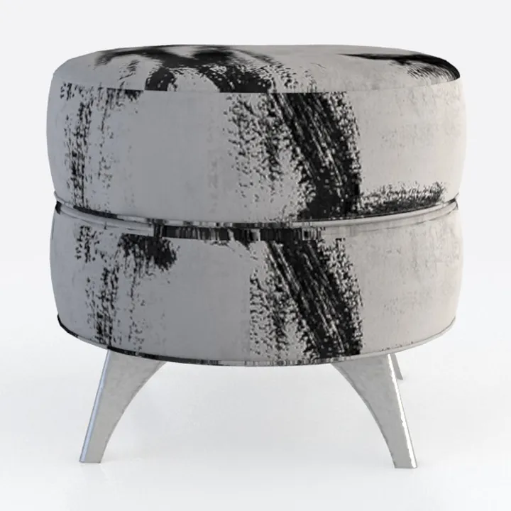 DRW Poltrona portagioie rotonda in velluto grigio 15x17x17 cm