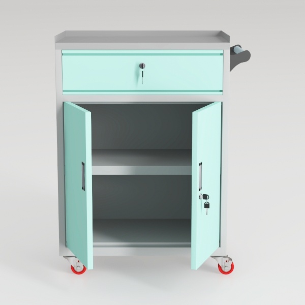 Blue Metal Storage Cabinet with Adjustable Feet