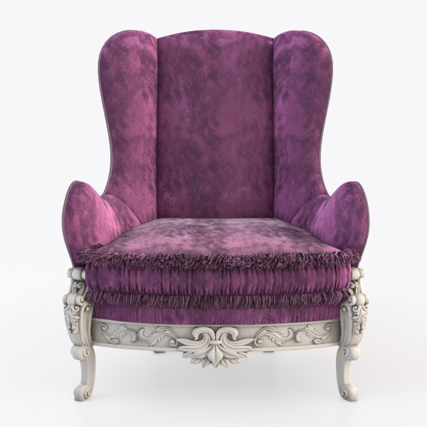 Biscottini Poltrona Salotto e Sedia Camera da Letto 82x55x60 cm | Poltrona Camera da Letto con Finitura Argento | Poltrona Rossa Velluto