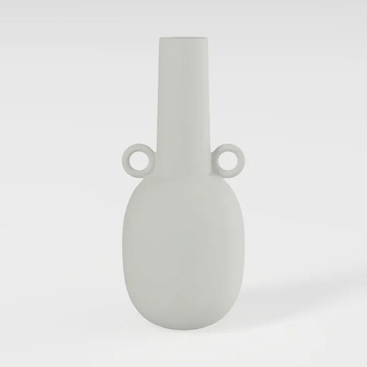 White Ceramic Vase - 7 Inch Tall - Large,