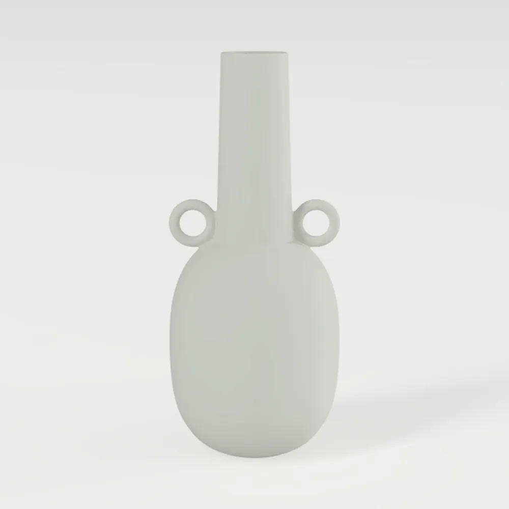 White Ceramic Vase - 7 Inch Tall - Large,