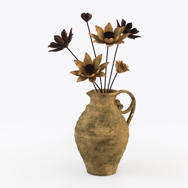 Retro Nostalgic Rough Clay Pottery Vase 21.5CM Room Decoration Vases Vintage Handmade Style Home Decor Items