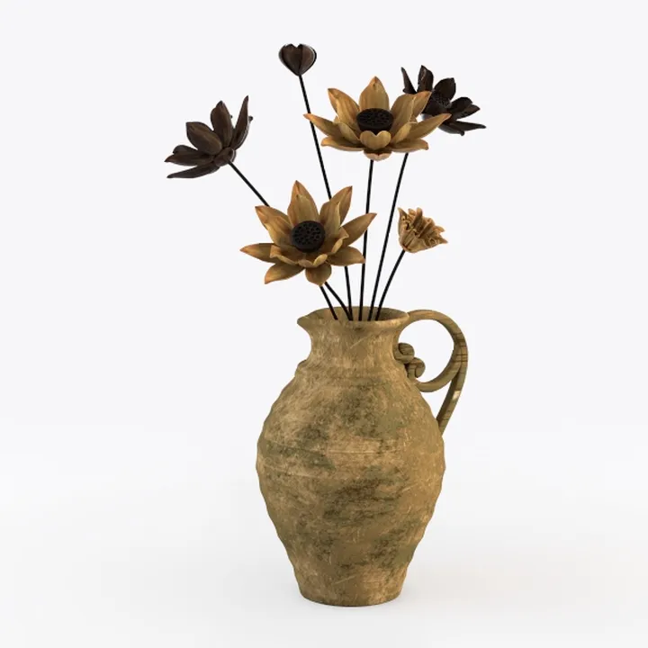 Retro Nostalgic Rough Clay Pottery Vase 21.5CM Room Decoration Vases Vintage Handmade Style Home Decor Items