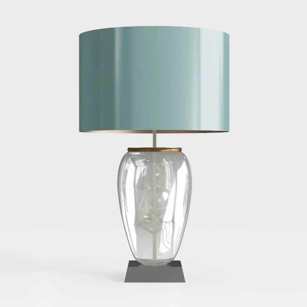 Turquoise Nightstand Table Lamp for Bedroom - 3 