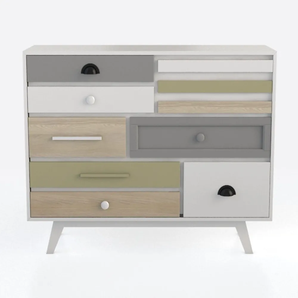 6 Drawer Double Dresser for Bedroom, Rattan Chest