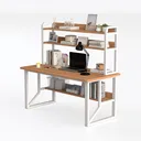 Home Office desks,White Desk with Drawers,Small De Left 45 Degree View