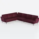 GOWE Maddie 130.5" Purple Velvet 7-Seater Left 45 Degree View