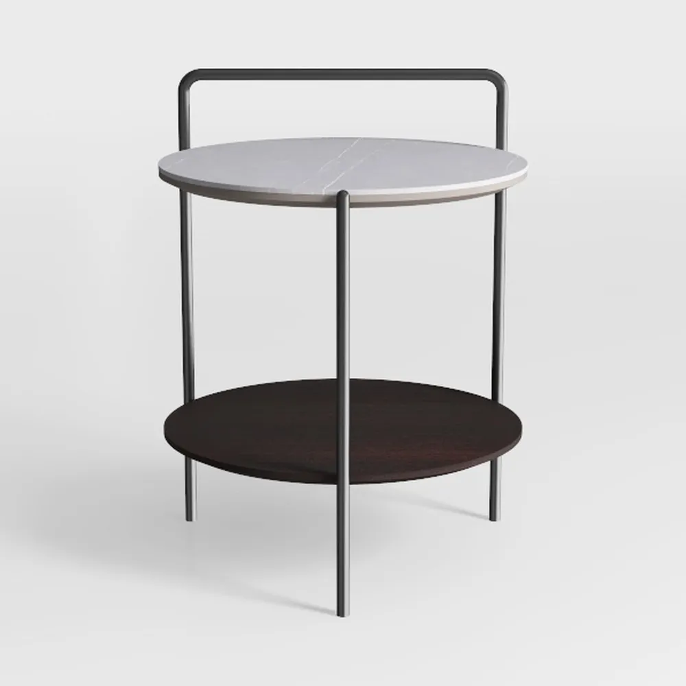 Mijas 2-Tier Side Table, Round End Table, A 
