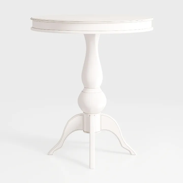 Roundhill Furniture Rene Round Wood Pedestal Side