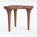 Modern Solid Wood Cloud Shape Side End Table 3D Model Left 45 Degree View