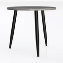 Modern Minimalist Round Marble Top Metal Leg Side Table 3D Model Left 45 Degree View