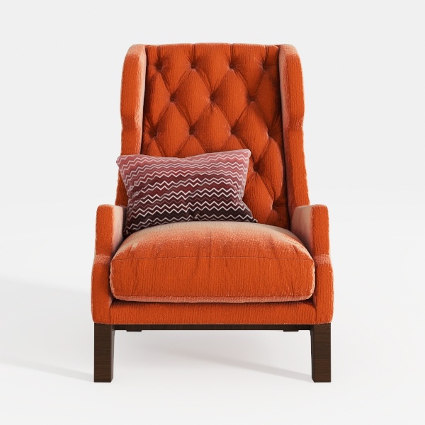 Upholstered Reading Chair with Ergonomic Curved