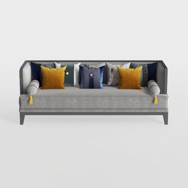 70 in. Gray Solid Print Fabric 2-Seater Loveseat w