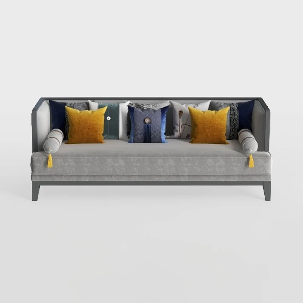 70 in. Gray Solid Print Fabric 2-Seater Loveseat w