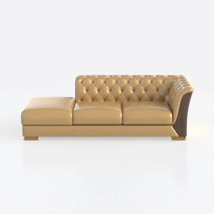 ASHCROFT Elva Mid Century L-Shaped Genuine Leather
