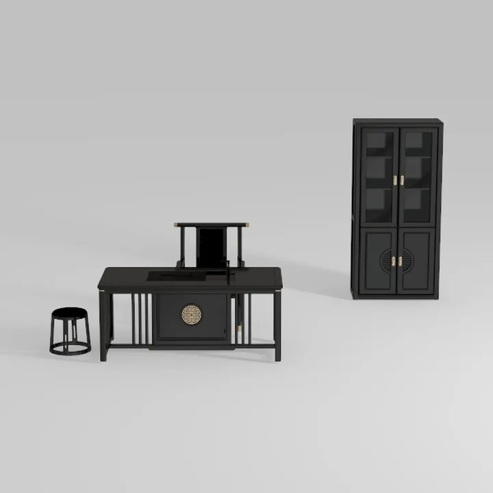 63 Inches L Shaped Standing Desk, Rattan Executive