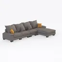 Nathan James Chelsea 6-Piece Modern Pit Sectional Right 45 Degree View