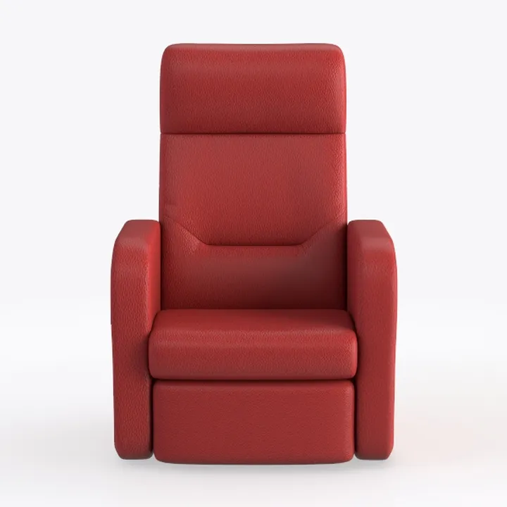 Minimalist Red Leather Recliner Armchair 3D Model
