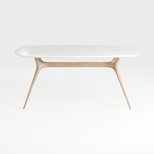 Steve Silver Kinsley Desk with White Marble Veneer